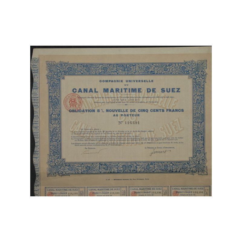 Cie Universelle du Canal Maritime de Suez (Obl)