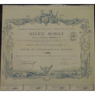 Cie Gale de Navigation à Vapeur sur les Canaux Hélice Mobile