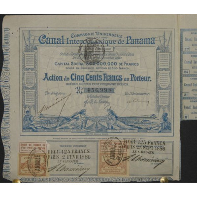 Cie Universelle du Canal Interocéanique de Panama (bleu)
