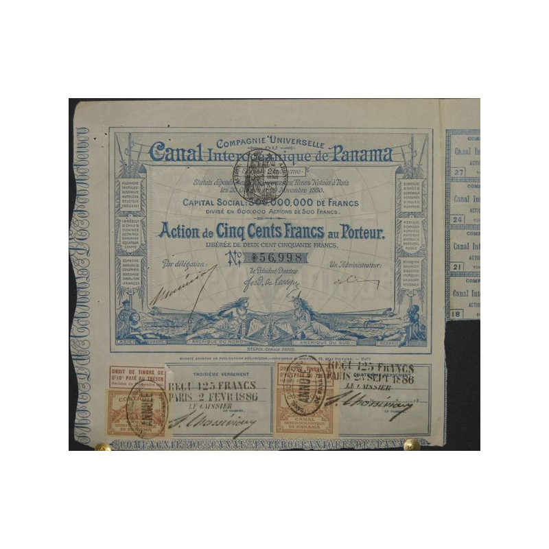 Cie Universelle du Canal Interocéanique de Panama (bleu)