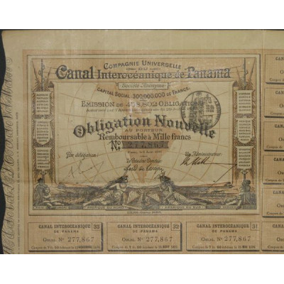 Cie Universelle du Canal Interocéanique de Panama (marron)