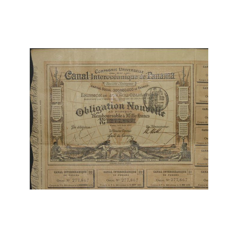 Cie Universelle du Canal Interocéanique de Panama (marron)