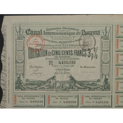 Cie Universelle du Canal Interocéanique de Panama (vert)