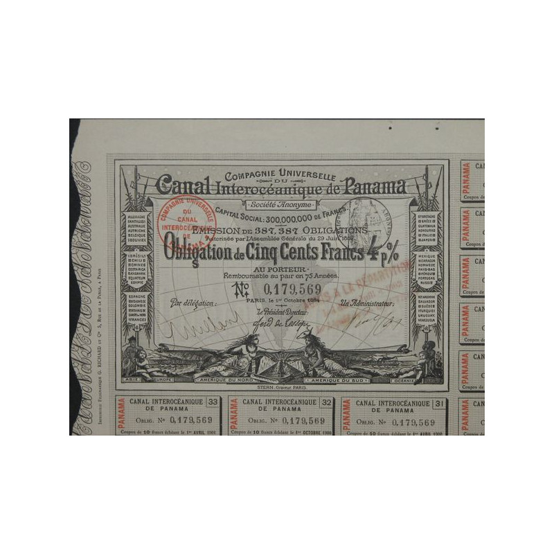 Cie Universelle du Canal Interocéanique de Panama (noir)