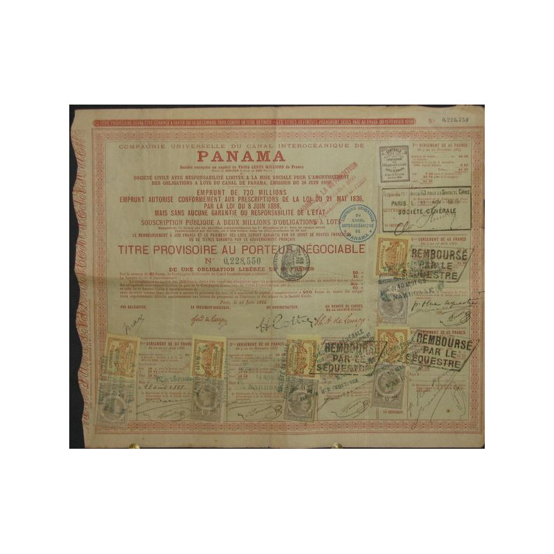 Cie Universelle du Canal Interocéanique de Panama (titre provisoire)