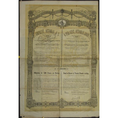 Gvt Impérial Ottoman Emprunt 6 % 1869 (Obl 500 F)