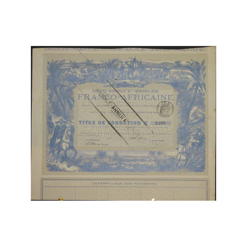 Sté Agricole et Immobilière Franco-Africaine (Fond)