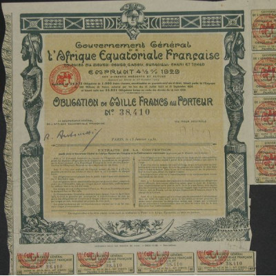 Gvt Général de l'Afrique Equatoriale Française - Emprunt 4 1/2 % 1929