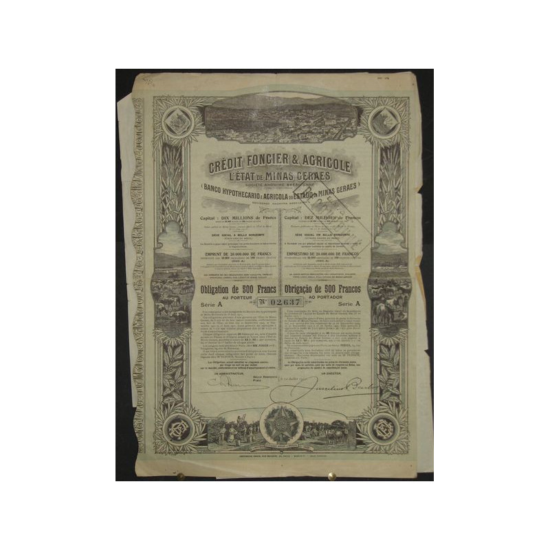 Crédit Foncier & Agricole de l'Etat de Minas Ceraes (Banco Hypothecario a Agricola do Estado de Minas Geraes)