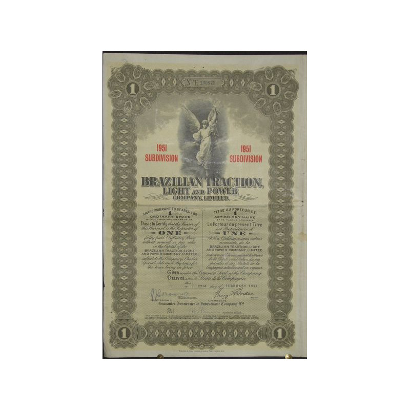 Brazilian Traction Light and Power Cy Ltd (1951 Subdivision)