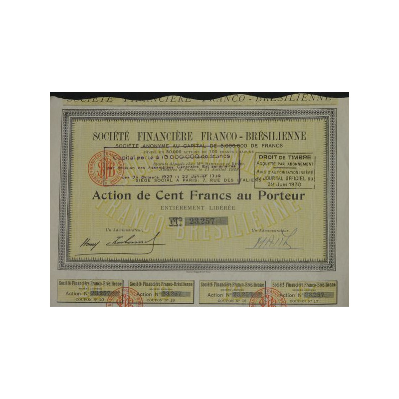 Sté Financière Franco-Brésilienne (01 Act)