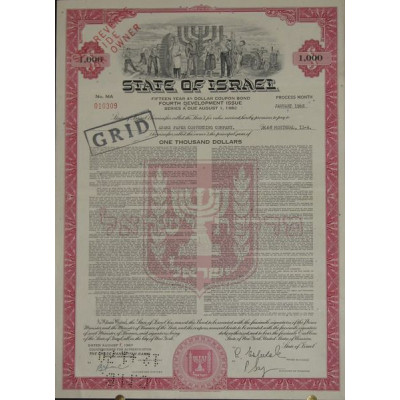 State of Israël - 50 Year 4% Dollar coupon Bond Fourth Development Issue