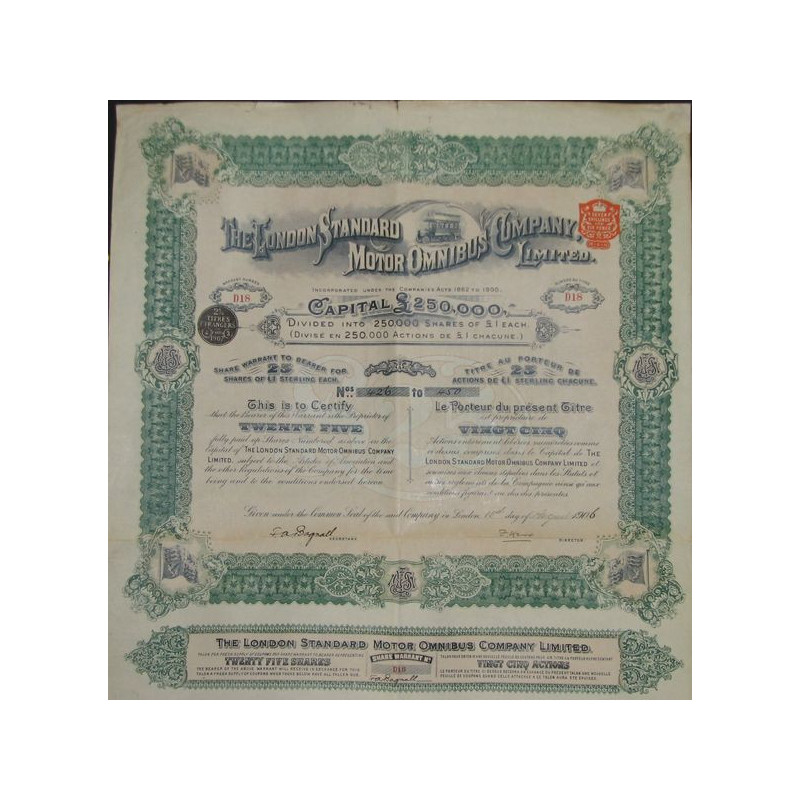 The London Standard Motor Omnibus Cy Ltd (25 Act)