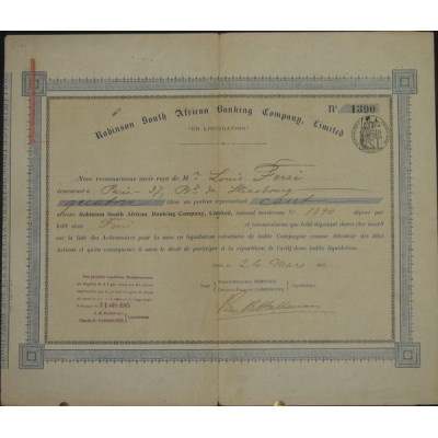 Robinson South African Banking Cy Ltd