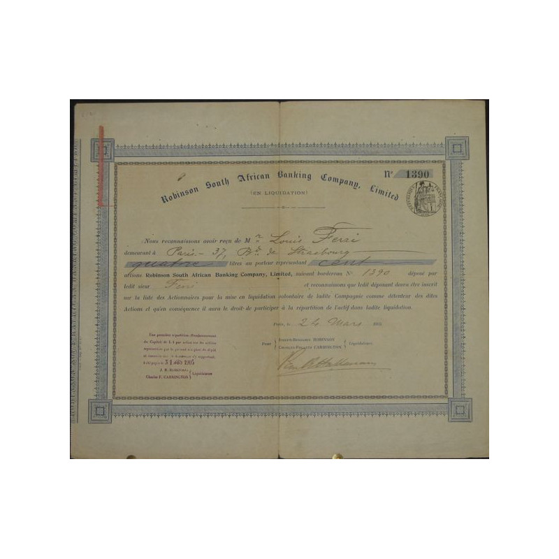 Robinson South African Banking Cy Ltd