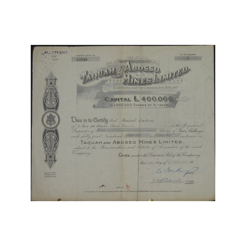 Taquah and Abosso Mines Ltd