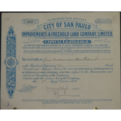 City of San Paulo - Improvements & Freehold Land Cy Ltd - 7%