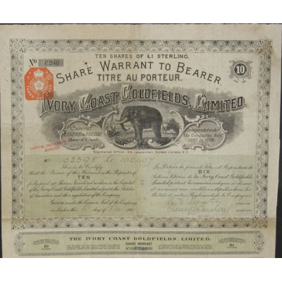 Ivory Coast Goldfields Ltd (10 Shares)