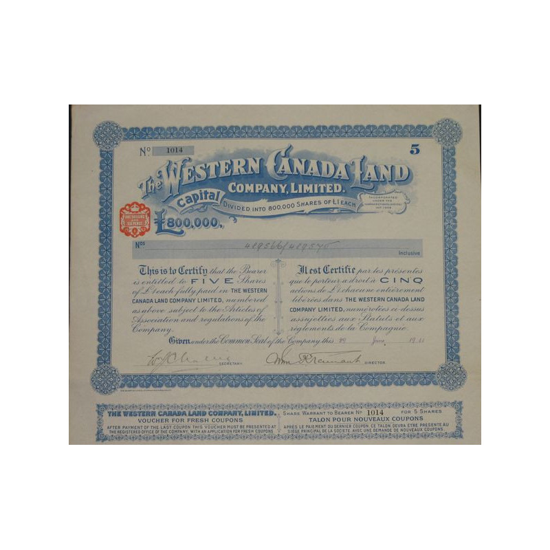 The Western Canada Land Cy Ltd (5 Act)