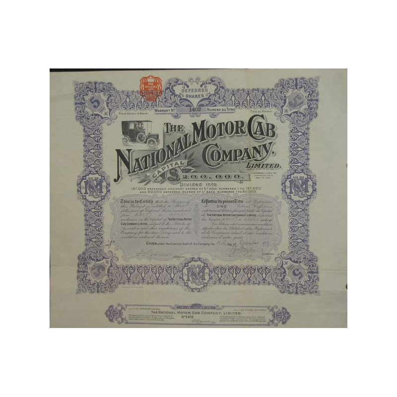 The National Motor Cab Cy Ltd (5 Act - Modèle 2)
