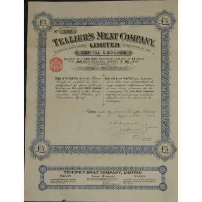 Tellier's Meat Cy Ltd (5 Act)