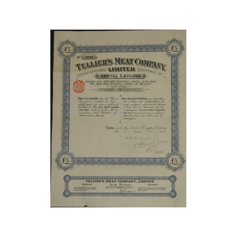 Tellier's Meat Cy Ltd (5 Act)