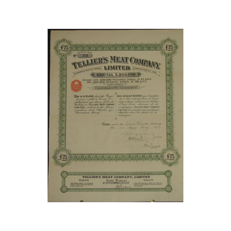 Tellier's Meat Cy Ltd (25 Act)