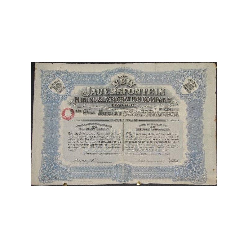 The New Jagersfontein Mining & Exploration Cy Ltd (10 Act)