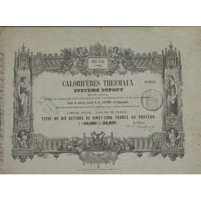 Calorifères Thermaux Système Dupont (Breveté s.g.d.g.) - E.-P. Jacoby et Cie ( 10 Act)
