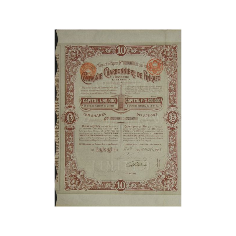 Cie Charbonnière de Pinkafö Ltd