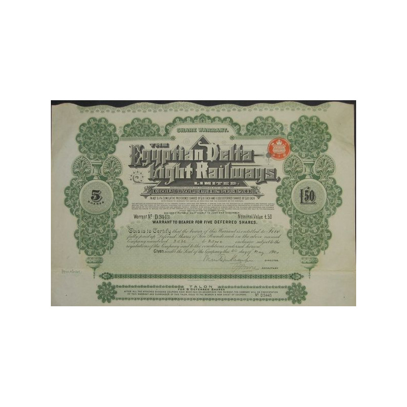 The Egyptian Delta Light Railways Ltd (5 Act)