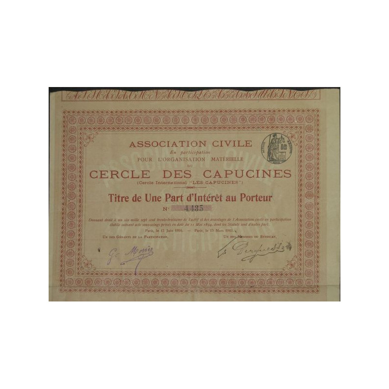 Association pour l'Organisation Matérielle du Cercle des Capucines