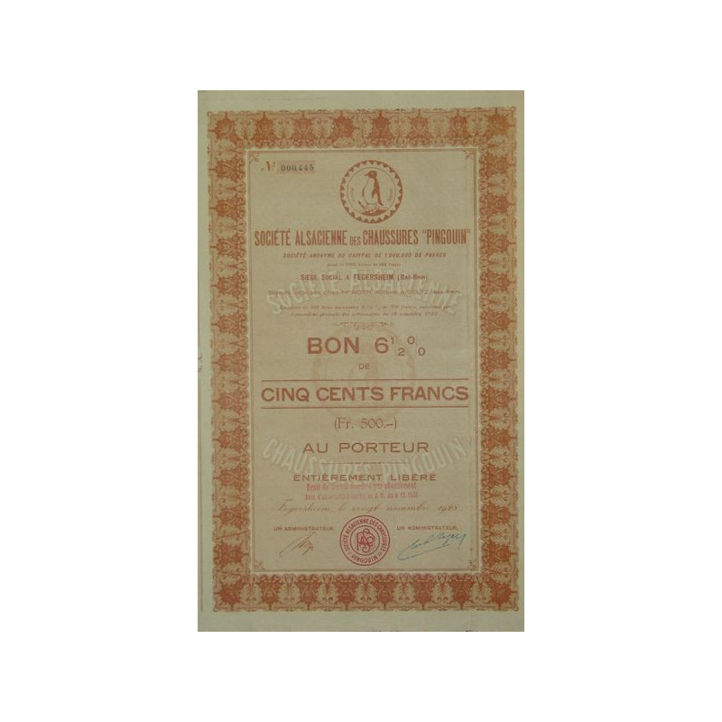 Sté Alsacienne des Chaussures "Pingouin"