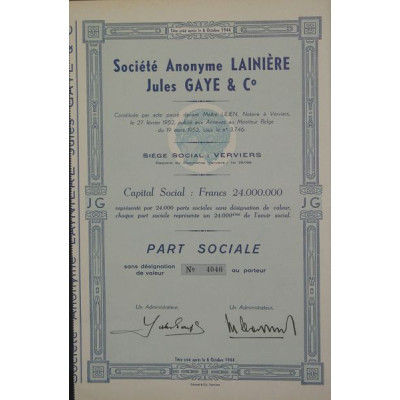S.A. Lainière Jules Gaye & Co