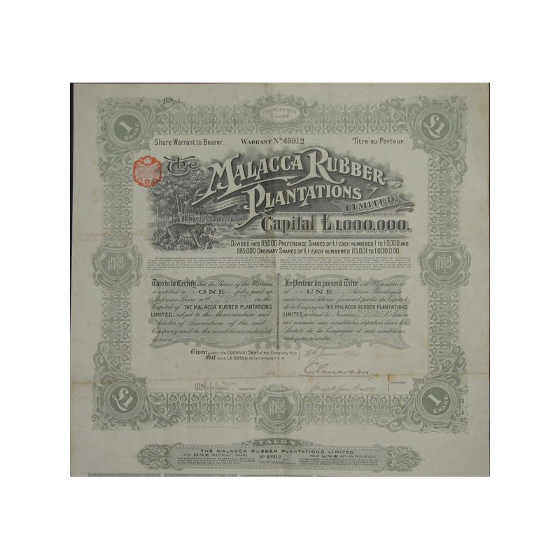 The Malacca Rubber Plantations Ltd (1 Act P)