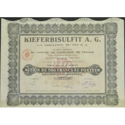 KieferBisulfit A.G.- La Bisulfite du Pin S.A.