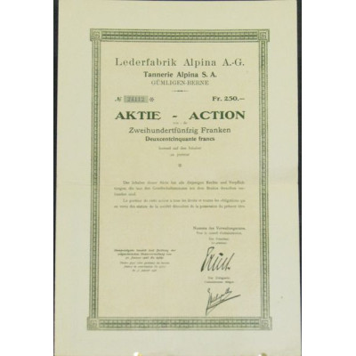 Lederfabrik Alpina A.-G. - Tannerie Alpina S.A. - Gümligen-Berne
