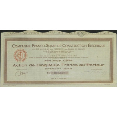 Cie Franco-Suisse de Construction Electrique (Act 5000 F)