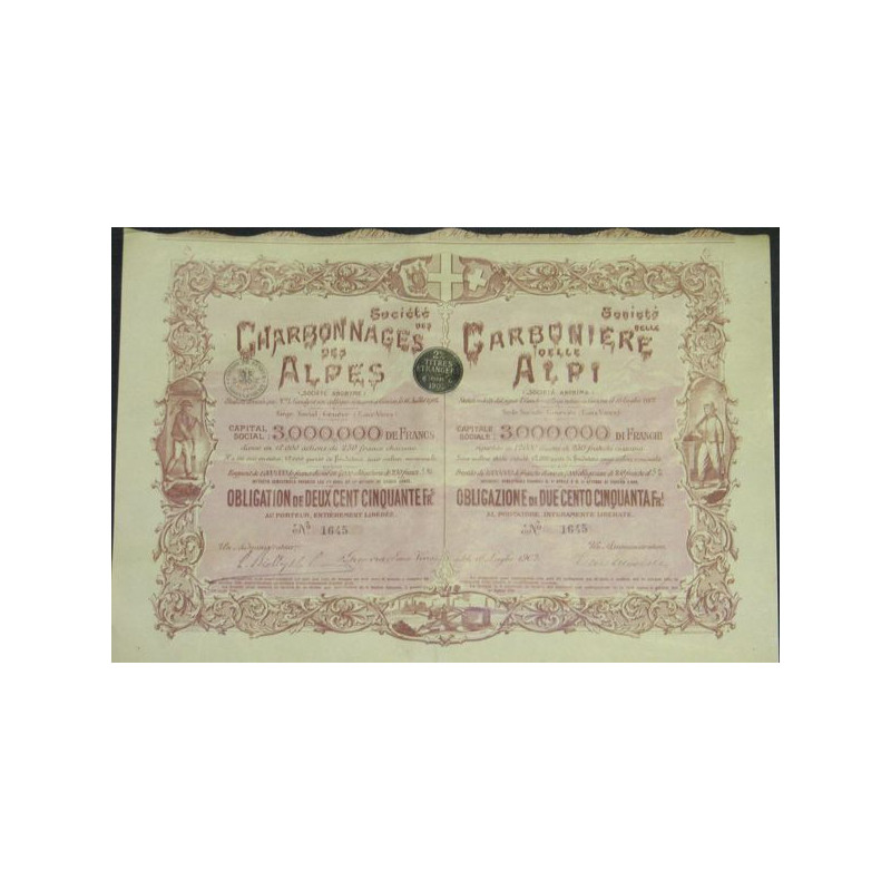 Sté Des Charbonnages des Alpes (Obl)