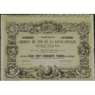 Cie du Chemin de Fer de la Ligne d'Italie par la Vallée du Rhône et le Simplon (Act)
