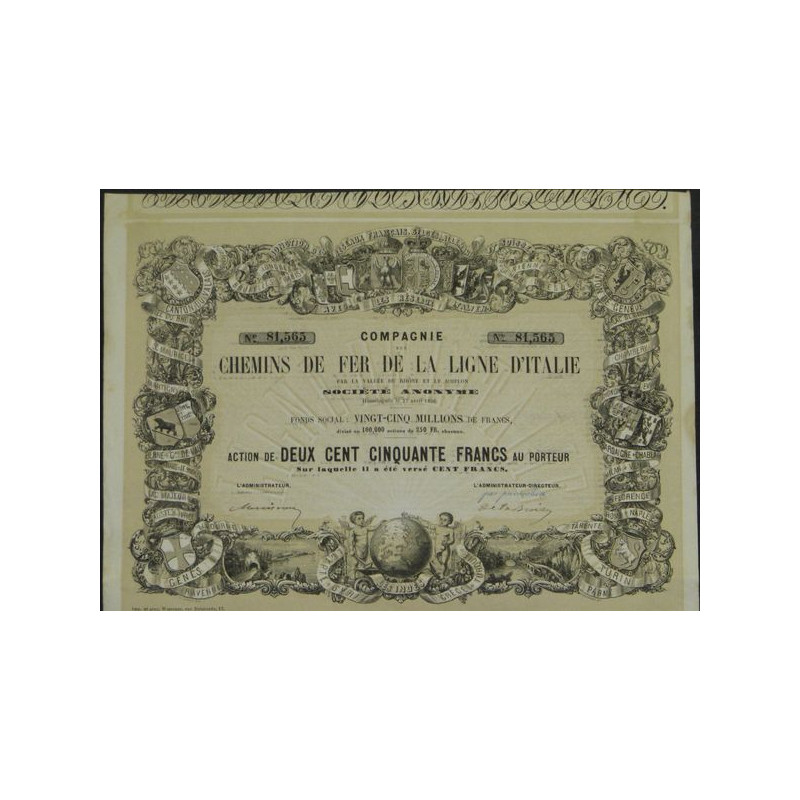 Cie du Chemin de Fer de la Ligne d'Italie par la Vallée du Rhône et le Simplon (Act)