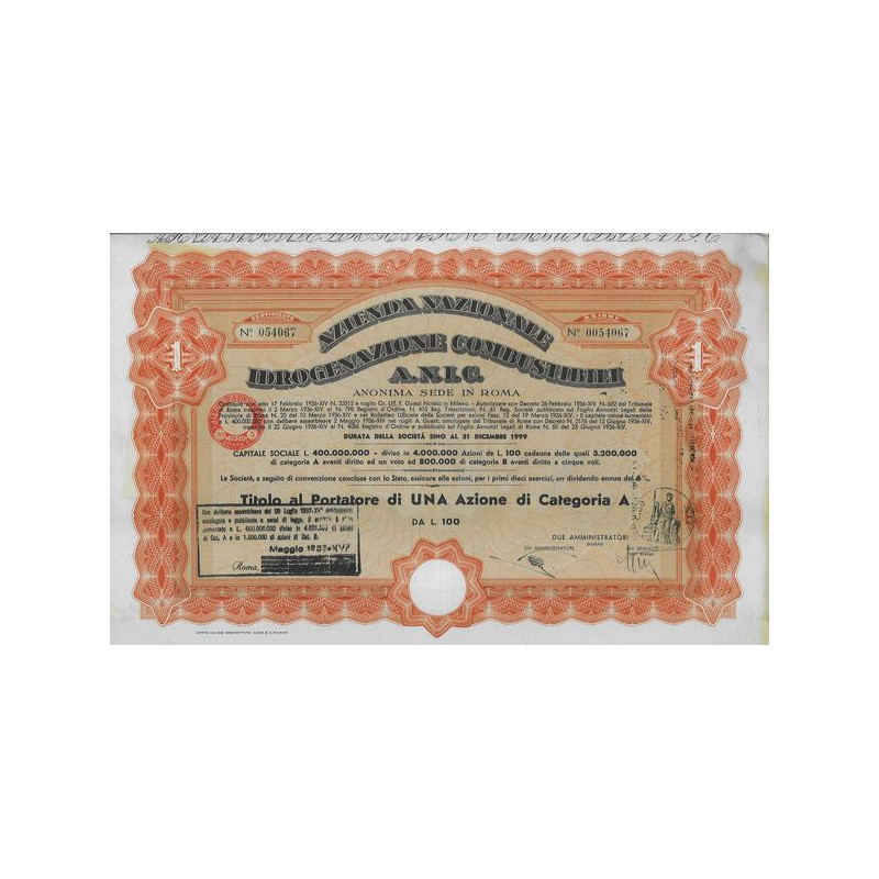 Azienda Nazionale Idrogenazione Combustibili A.N.I.C. (01 Act)