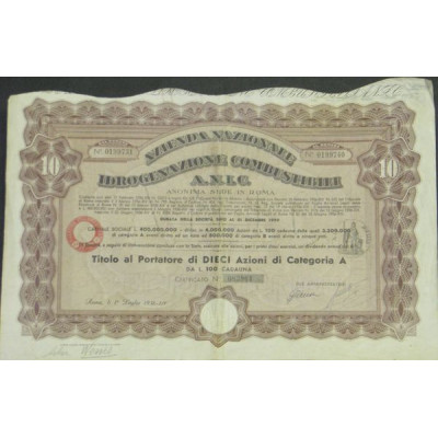 Azienda Nazionale Idrogenazione Combustibili A.N.I.C. (10 Act)