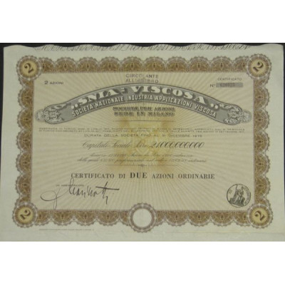 "Snia  Viscosa" Sta Nazionale Industria Applicazioni Viscosa (2 Ac)