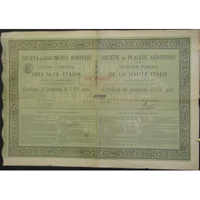 Sté de Placers Aurifères et de Travaux Publics de la Haute Italie