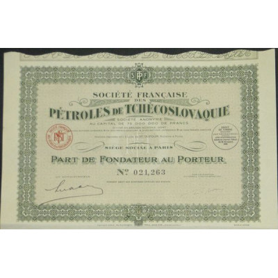 Sté Française des Pétroles de Tchécoslovaquie