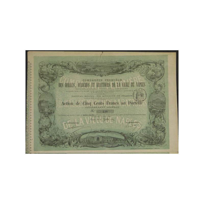 Cie Fermière des Halles Marchés et Abattoirs de la Ville de Naples (Act 500 F)