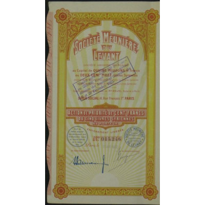 Sté Meunière du Levant (Act)