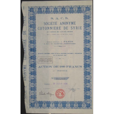 S.A.C.S. S.A. Cotonnière de Syrie