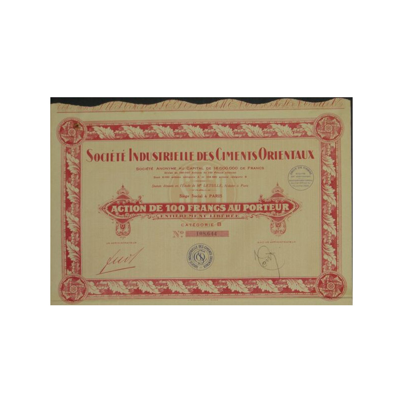 Sté Industrielle des Ciments Orientaux